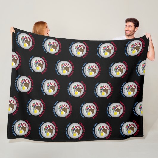 ILLINOIS PRAIRIE STATE FLAG FLEECE DEKEN (In situ)