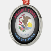 ILLINOIS PRAIRIE STATE FLAG METALEN ORNAMENT (Links)