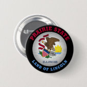 ILLINOIS PRAIRIE STATE FLAG RONDE BUTTON 5,7 CM (Voorkant /achterkant)