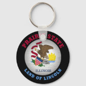 ILLINOIS PRAIRIE STATE FLAG SLEUTELHANGER (Voorkant)