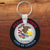 ILLINOIS PRAIRIE STATE FLAG SLEUTELHANGER (Voorkant)