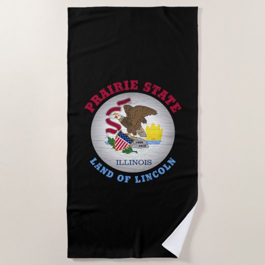 ILLINOIS PRAIRIE STATE FLAG STRANDLAKEN (Voorkant)