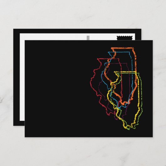 illinois pride blur briefkaart (Voorkant / Achterkant)