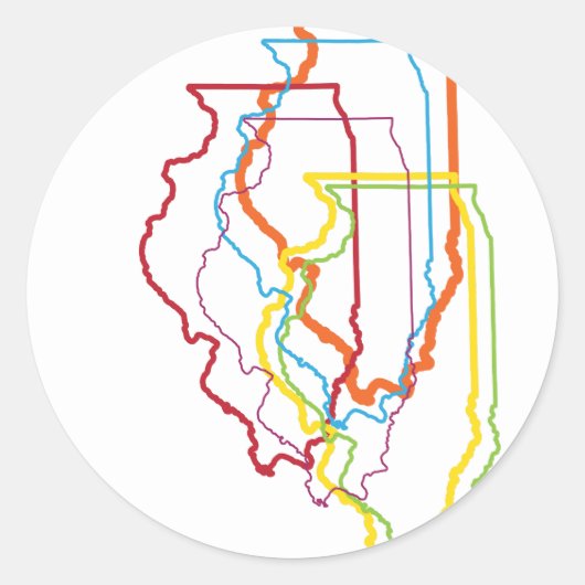 illinois pride blur ronde sticker (Voorkant)