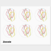 illinois pride blur ronde sticker (Vel)