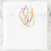 illinois pride blur ronde sticker (Tas)