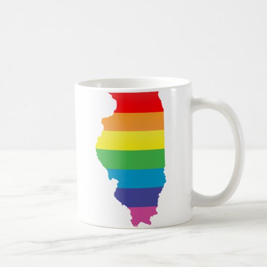 Illinois Pride. Gestreept. Koffiemok (Rechts)