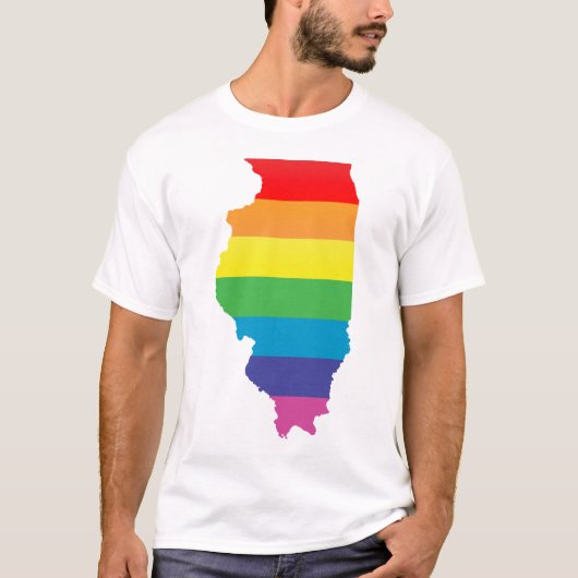 illinois pride. gestreept. t-shirt (Voorkant)