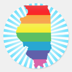 illinois pride. ronde sticker