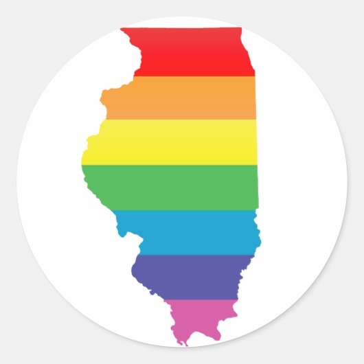 illinois pride. ronde sticker (Voorkant)