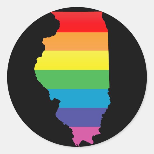 illinois pride. ronde sticker (Voorkant)