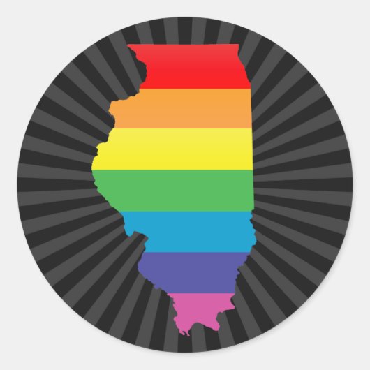 illinois pride. ronde sticker (Voorkant)