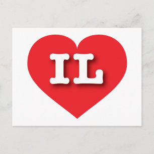 Illinois Red Heart - Ik hou van IL Briefkaart