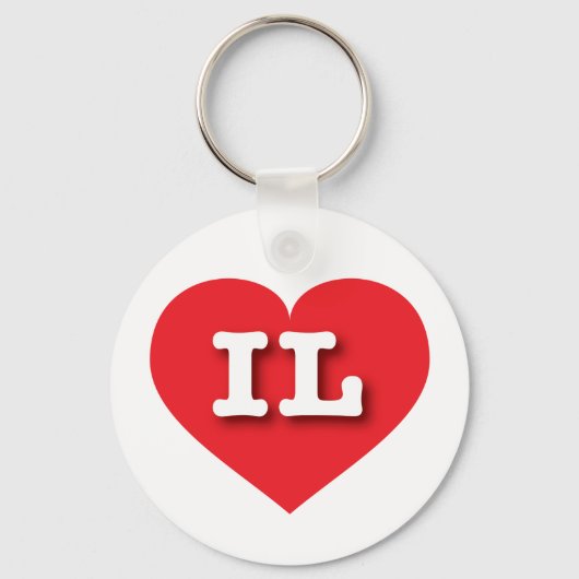 Illinois Red Heart - Ik hou van IL Sleutelhanger (Voorkant)