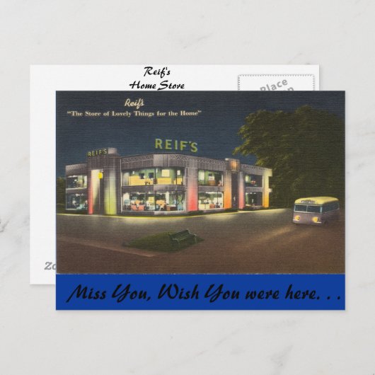 Illinois, Reif's thuiswinkel Briefkaart (Voorkant / Achterkant)