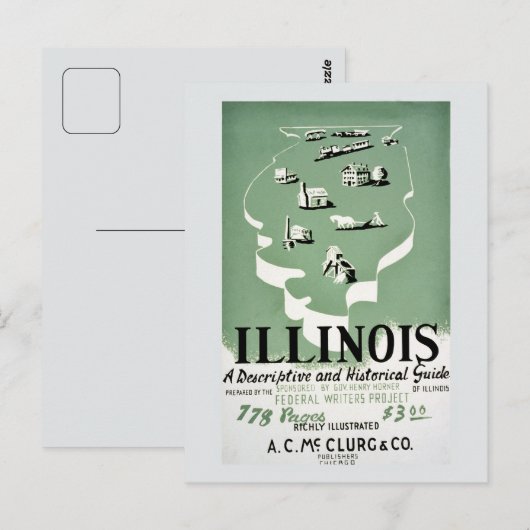 Illinois reisgids en Briefkaart (Voorkant / Achterkant)