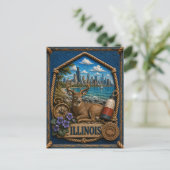Illinois Reisherinneringen Briefkaart (Staand voorkant)