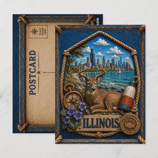 Illinois Reisherinneringen Briefkaart (Voorkant / Achterkant)