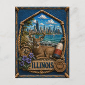 Illinois Reisherinneringen Briefkaart (Voorkant)