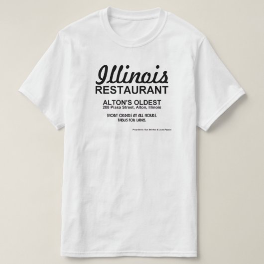 Illinois Restaurant, Alton, IL T-shirt (Design voorkant)
