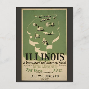  Illinois Retro Reisgids Briefkaart