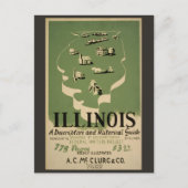 Illinois Retro Reisgids Briefkaart (Voorkant)