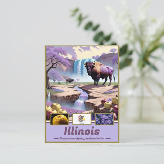 Illinois Reverie laat een Surreal State Showcase z Briefkaart (Staand voorkant)