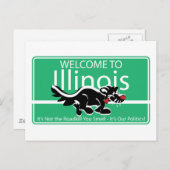 Illinois Road Sign Briefkaart (Voorkant / Achterkant)