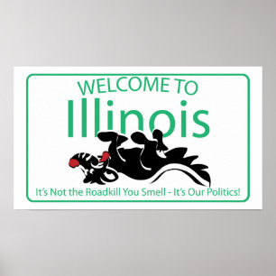 Illinois Road Sign Poster