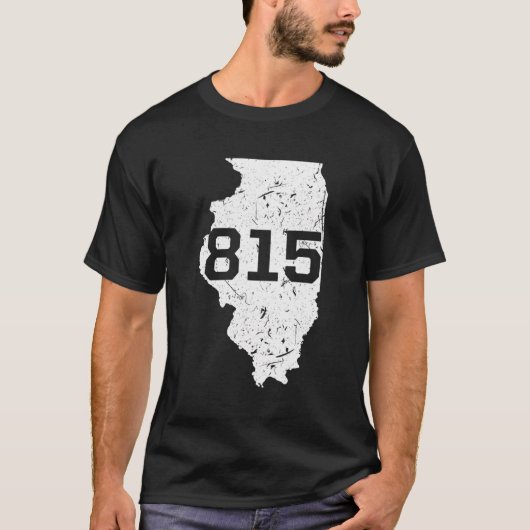 Illinois Rockford Joliet Area Code 815 Souvenir Gi T-shirt (Voorkant)