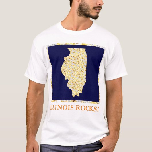 ILLINOIS ROCKS T-SHIRT (Voorkant)