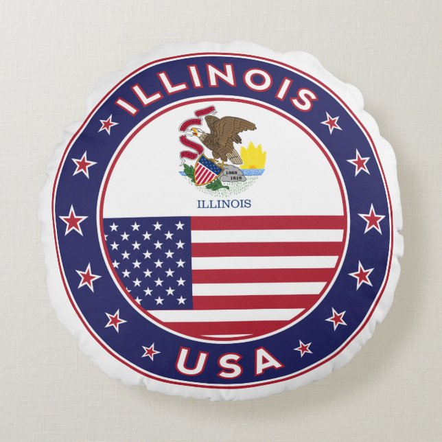 Illinois Rond Kussen (Voorkant)