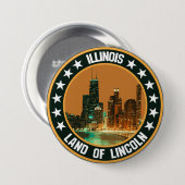 Illinois Ronde Button 7,6 Cm (Voorkant /achterkant)