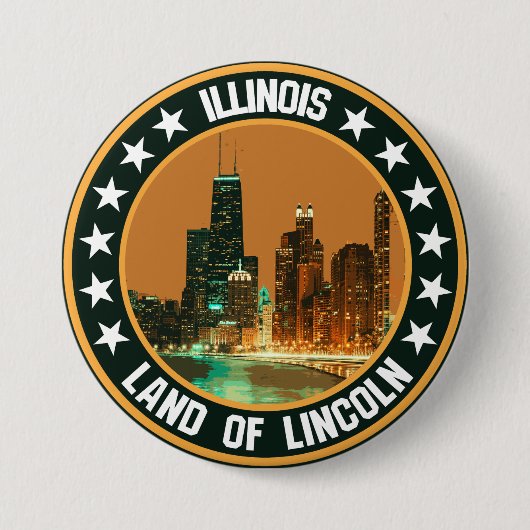 Illinois Ronde Button 7,6 Cm (Voorkant)