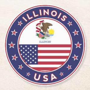 Illinois Ronde Kartonnen Onderzetter