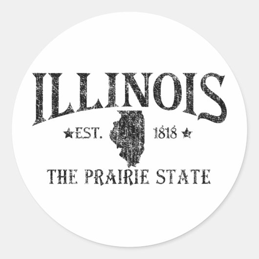 Illinois Ronde Sticker (Voorkant)