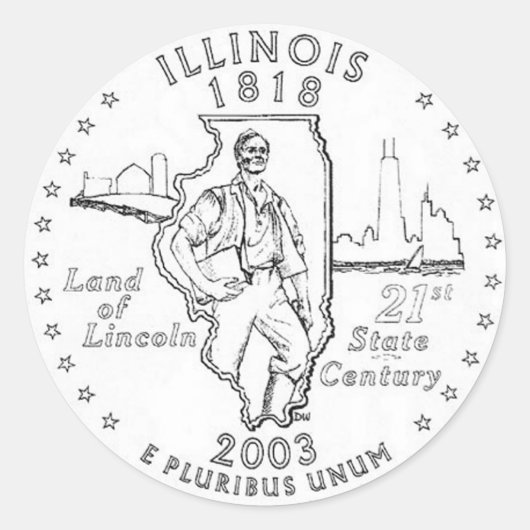Illinois Ronde Sticker (Voorkant)