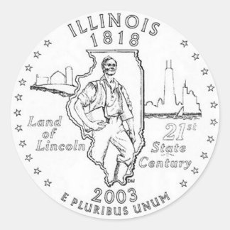 Illinois Ronde Sticker
