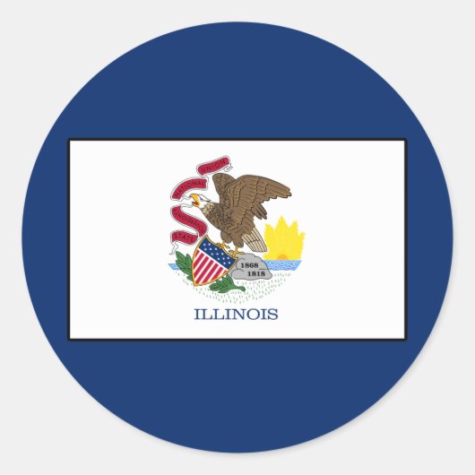 Illinois Ronde Sticker (Voorkant)