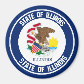 Illinois Round Emblem Magneet (Voorkant)