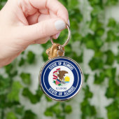 Illinois Round Emblem Sleutelhanger (Hand)