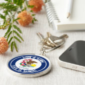 Illinois Round Emblem Sleutelhanger (Zijkant)