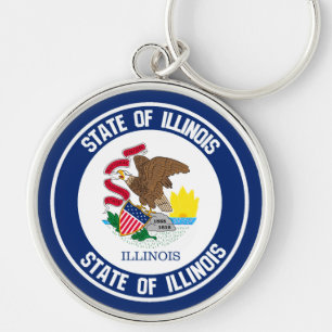 Illinois Round Emblem Sleutelhanger
