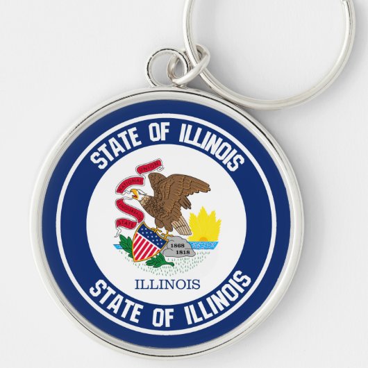 Illinois Round Emblem Sleutelhanger (Voorkant)