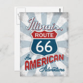 Illinois Route 66  Amerika Briefkaart (Voorkant / Achterkant)