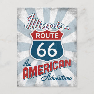 Illinois Route 66  Amerika Briefkaart
