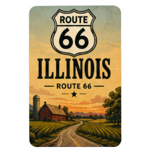 Illinois Route 66 Boerderij Prairie Weg Kunst Magneet