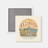 Illinois Route 66 Chicago Historische Wegreis Magneet (Voorkant / Achterkant)