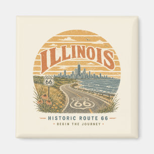 Illinois Route 66 Chicago Historische Wegreis Magneet