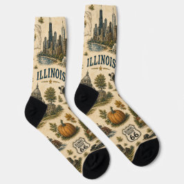 Illinois route 66 Chicago Vintage Stad Reizen Sokken